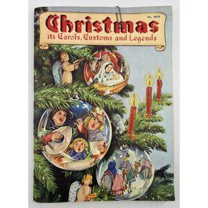 Vintage Linen? Covered Christmas Carol Customs and Legends Book Welford Clark 19